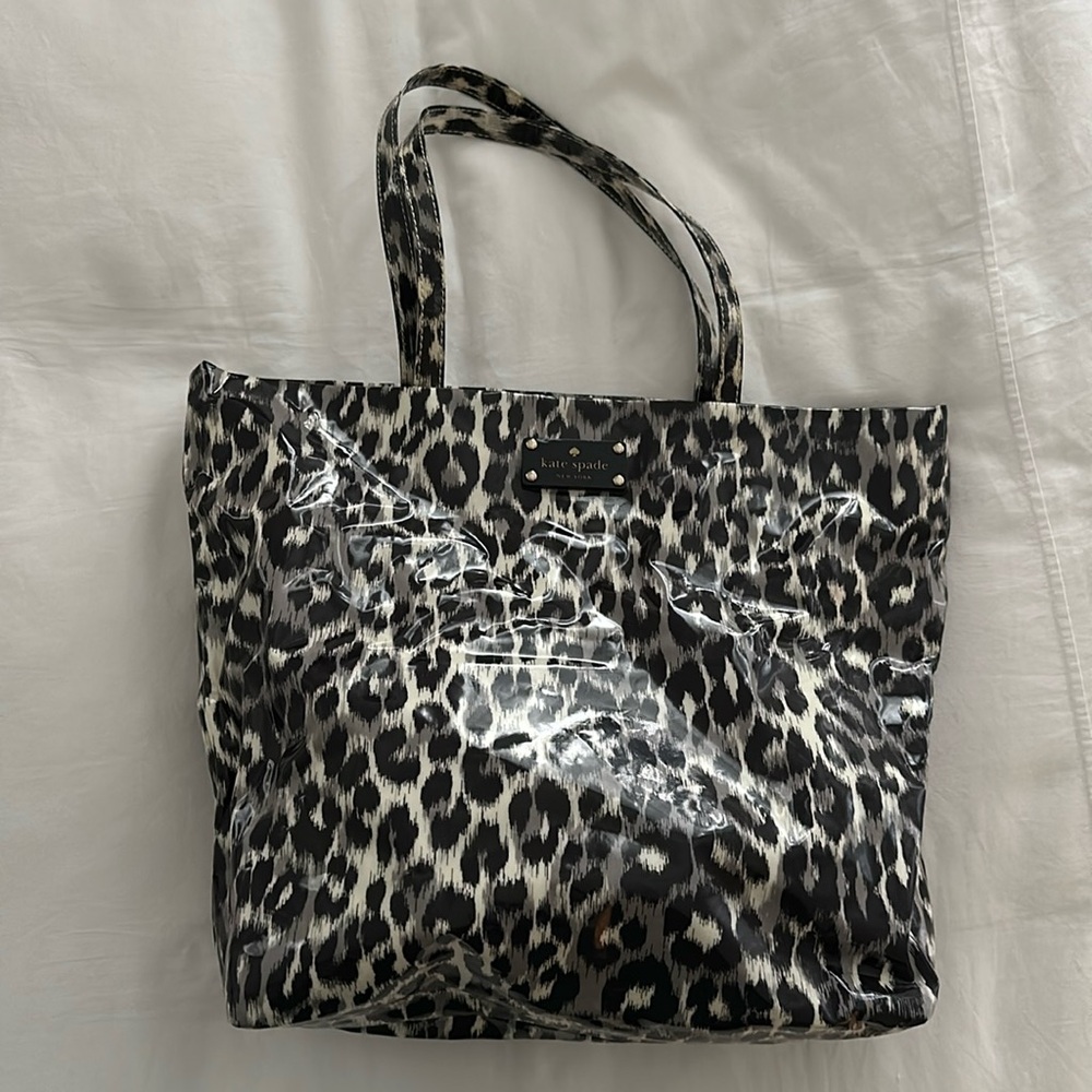 Kate Spade vinyl leopard tote